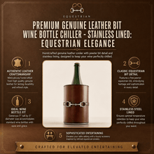 Premium Genuine Leather Bit Wine Bottle Chiller  - Stainless Lined