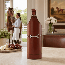 Premium Genuine Leather Bit Single Wine Bottle Carrier