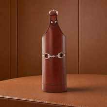 Premium Genuine Leather Bit Single Wine Bottle Carrier