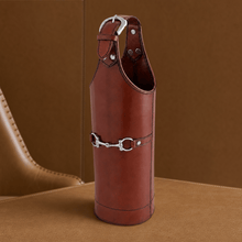 Premium Genuine Leather Bit Single Wine Bottle Carrier