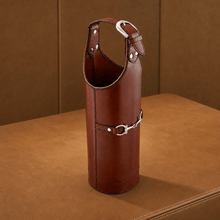 Premium Genuine Leather Bit Single Wine Bottle Carrier