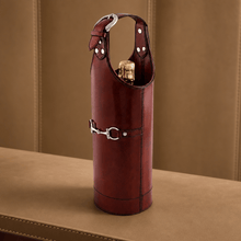 Premium Genuine Leather Bit Single Wine Bottle Carrier