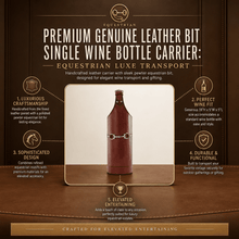 Premium Genuine Leather Bit Single Wine Bottle Carrier
