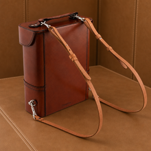 Premium Genuine Leather Double Wine Bottle Carrier / Tote with Bit Design