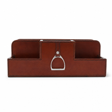 Premium Genuine Leather Stirrup Desk Organizer for Office