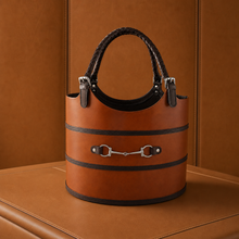 Premium Genuine Leather Equestrian Bit Magazine Basket – Stylish Home and Office Organizer