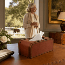 Premium Genuine Leather Bit Tissue Box