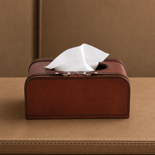 Premium Genuine Leather Bit Tissue Box