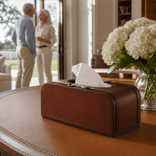 Premium Genuine Leather Bit Tissue Box