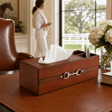 Premium Genuine Leather Bit Office Tissue Box