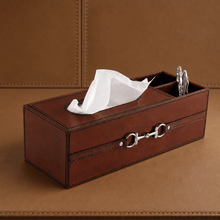 Premium Genuine Leather Bit Office Tissue Box