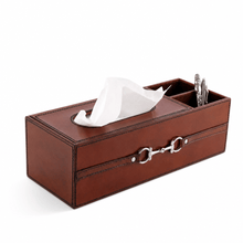 Premium Genuine Leather Bit Office Tissue Box