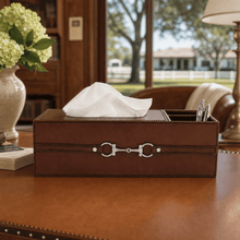 Premium Genuine Leather Bit Office Tissue Box