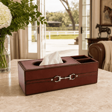 Premium Genuine Leather Bit Office Tissue Box
