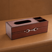 Premium Genuine Leather Bit Office Tissue Box