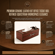 Premium Genuine Leather Bit Office Tissue Box