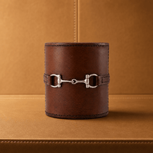 Premium Genuine Leather Stirrup Office Pen Holder