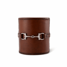 Premium Genuine Leather Stirrup Office Pen Holder