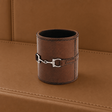 Premium Genuine Leather Stirrup Office Pen Holder