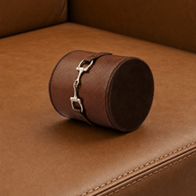 Premium Genuine Leather Stirrup Office Pen Holder