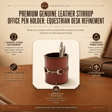 Premium Genuine Leather Stirrup Office Pen Holder