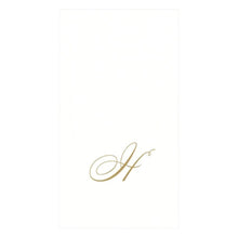 Caspari Initial White Pearl Guest Towel Collection