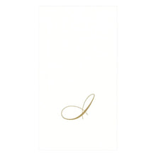 Caspari Initial White Pearl Guest Towel Collection