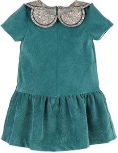 Teal Cord Petal Dress
