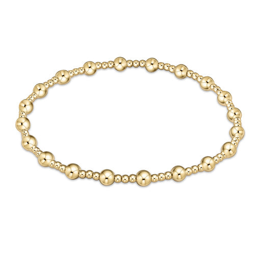 classic sincerity pattern bead bracelet - gold