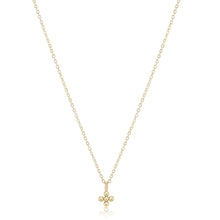 16" necklace gold - classic beaded signature cross gold charm Collection