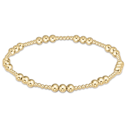 classic joy pattern bead bracelet - gold