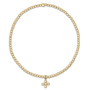 classic gold 3mm bead bracelet - classic beaded signature cross small gold charm
