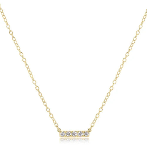 14kt Gold and Diamond significance bar necklace - Five