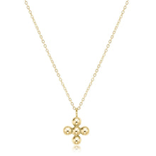 16" necklace gold - classic beaded signature cross gold charm Collection