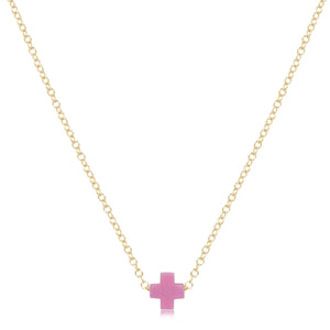 16" necklace gold -small signature cross Collection