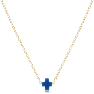 16" necklace gold -small signature cross Collection