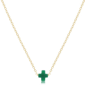 16" necklace gold -small signature cross Collection