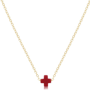 16" necklace gold -small signature cross Collection