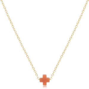 16" necklace gold -small signature cross Collection