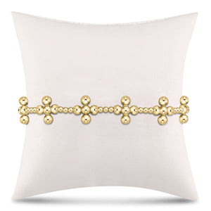 signature cross sincerity pattern 2.5mm bead bracelet - classic beaded signature cross gold - 4mm bead gold