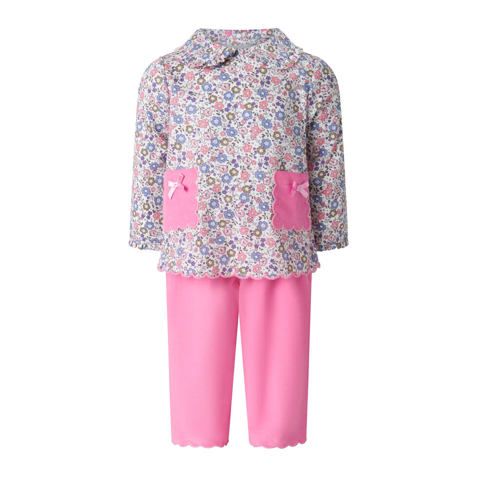 Floral Pull-on Trouser and Top Set