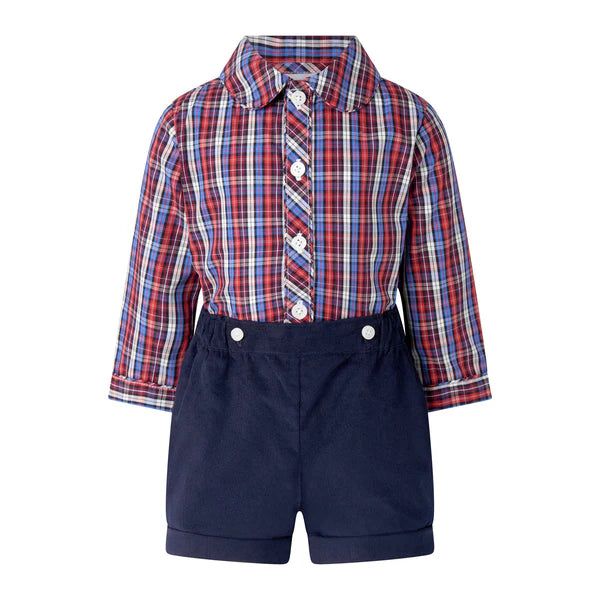 Red Check Shirt & Short Set
