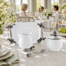 Stoneware Creamer Set - Pewter Song Bird