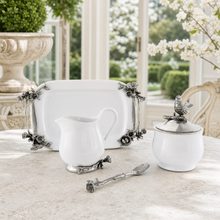 Stoneware Creamer Set - Pewter Song Bird