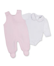 Baby Blessings Pink Jacquard Footed Overall Set