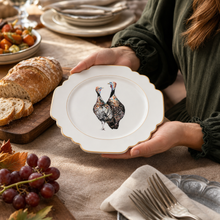 Norwood Narragansett Turkey Pattern Bone China Scallop Bread Plate
