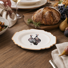 Norwood Narragansett Turkey Pattern Bone China Scallop Bread Plate