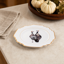 Norwood Narragansett Turkey Pattern Bone China Scallop Bread Plate