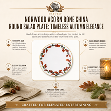 Norwood Acorn Bone China Round Salad Plate