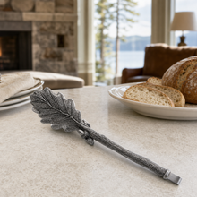 Pewter Oak Leaf Pattern Ice / Bread Tongs